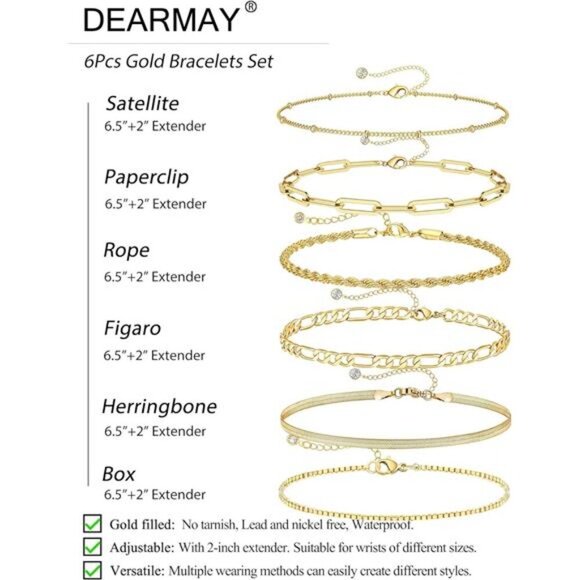 14K Gold Plated Waterproof Jewelry Set - Picture 5 of 6